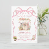 Roze strik Ze is vers van het Vrijgezellenfeest va Kaart (Staand voorkant)