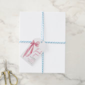 Roze Strik Ze Knoopt Bruidsfeest Cadeaulabel (Met Touw)