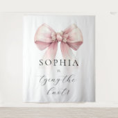 Roze strik ze knoopt de knoop bruids douche wandkleed (Voorkant)