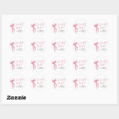 Roze Strik Ze Knoopt de Knoop Bruidsdouche Ronde Sticker (Vel)