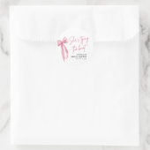 Roze Strik Ze Knoopt de Knoop Bruidsdouche Ronde Sticker (Tas)