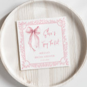 Roze Strik Ze Knoopt de Knoop Bruidsfeest Servet