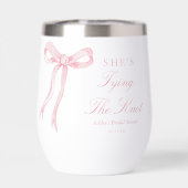 Roze strik ze knoopt de knoop bruiloft favor (Achterkant)