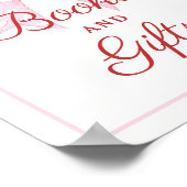 Roze Strik Zieltje Baby Shower Boeken en Cadeaus Poster (Hoek)