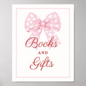 Roze Strik Zieltje Baby Shower Boeken en Cadeaus Poster (Voorkant)