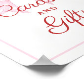 Roze Strik Zieltje Baby Shower Kaarten en Cadeaus Poster (Hoek)