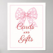 Roze Strik Zieltje Baby Shower Kaarten en Cadeaus Poster (Voorkant)