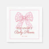 Roze Strik Zieltje Baby Shower Servet (Voorkant)