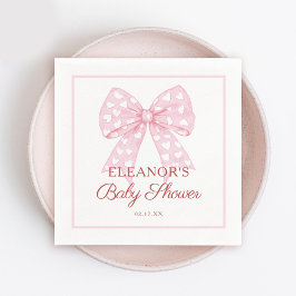 Roze Strik Zieltje Baby Shower Servet