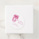 Roze strik Zij Knoopt de Knoop Bruidsdouche Bedankjes Labels (In situ)