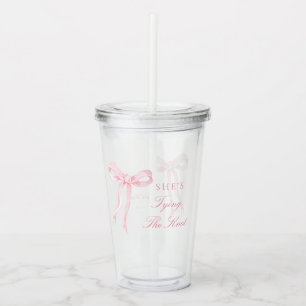 Roze strik zij knoopt de knoop bruidsfeest cadeaus acryl drinkbeker