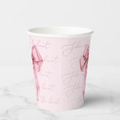 Roze Strik Zij knoopt de knoop elegante bruid Papieren Bekers (Rechts)