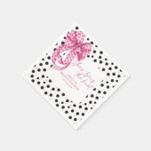 Roze strik Zij Knoopt het Bruiloftsfeestje Servet (Hoek)