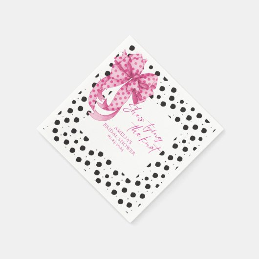 Roze strik Zij Knoopt het Bruiloftsfeestje  Servet (Hoek)