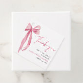 Roze Strik Zij Krijgt een Ring Bruidsfeest Bedankjes Labels (In situ)