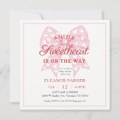 Roze Strik ZSweetheart Baby Shower Vierkant Kaart (Voorkant)