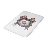 Roze Strikbal Voetbal Vintage Badmat (Gekanteld)
