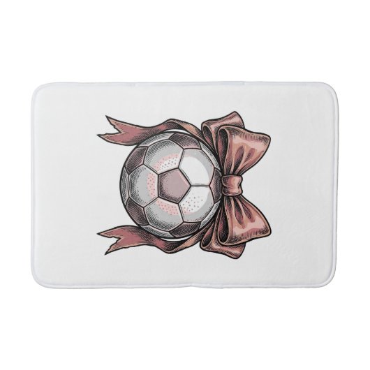 Roze Strikbal Voetbal Vintage Badmat (Voorkant)
