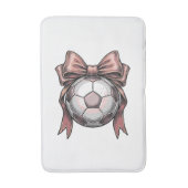Roze Strikbal Voetbal Vintage Badmat (Voorkant Verticaal)