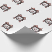 Roze Strikbal Voetbal Vintage Cadeaupapier (Hoek)