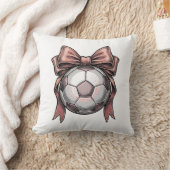 Roze Strikbal Voetbal Vintage Kussen (Deken)