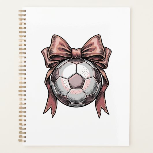 Roze Strikbal Voetbal Vintage Planner (Voorkant)