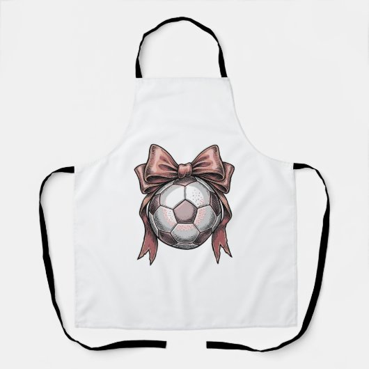 Roze Strikbal Voetbal Vintage Schort (Voorkant)