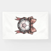 Roze Strikbal Voetbal Vintage Spandoek (Horizontaal)