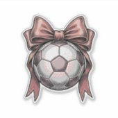 Roze Strikbal Voetbal Vintage Sticker (Voorkant)