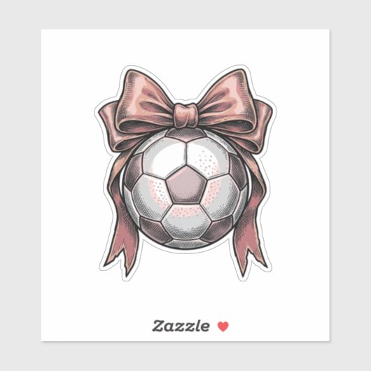 Roze Strikbal Voetbal Vintage Sticker (Vel)