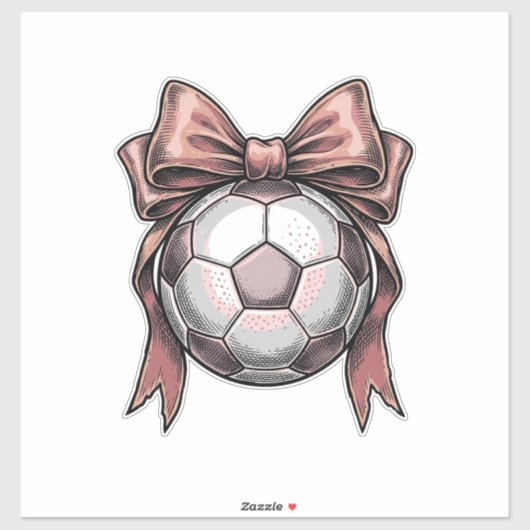 Roze Strikbal Voetbal Vintage Sticker (Vel)