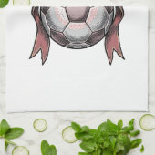 Roze Strikbal Voetbal Vintage Theedoek (Gevouwen)