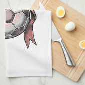 Roze Strikbal Voetbal Vintage Theedoek (Quarter Fold)