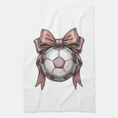 Roze Strikbal Voetbal Vintage Theedoek (Verticaal)