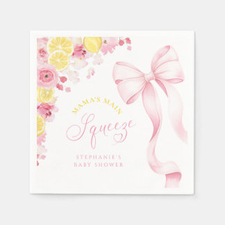 Roze Strikcitroen Baby Shower Papieren Servetten