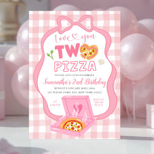 Roze strikdas GinghamLiefde voor jou TWEE pizza ve Kaart