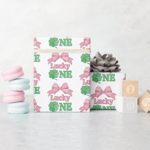 Roze Strikdas Klaver Lucky One Meisje 1e Verjaarda