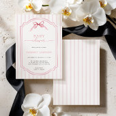 Roze Strikende Baby Shower Uitnodiging