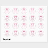 Roze Strikende Liefdeshut Fancy Zoete Dank Je Favo Ronde Sticker (Vel)