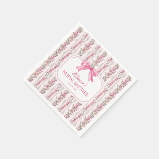 Roze Strikende Liefdeshut Verloofde Bruiloft Feest Servet (Hoek)