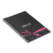 Roze Strikende Lint & Glitter Journal Notitieboek (Rechterzijde)
