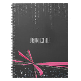 Roze Strikende Lint & Glitter Journal Notitieboek