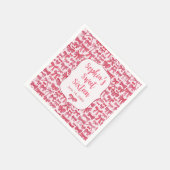 Roze Strikende Lint Sfeer Servetten (Hoek)