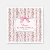 Roze Strikende Love Shack Verloofde Bruiloft Feest Servet (Voorkant)