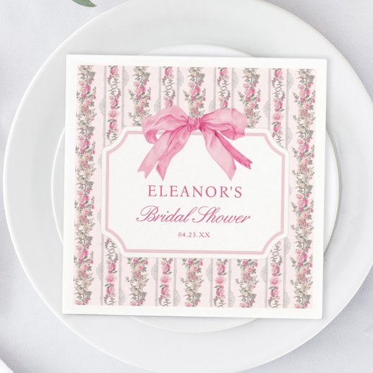 Roze Strikende Love Shack Verloofde Bruiloft Feest Servet