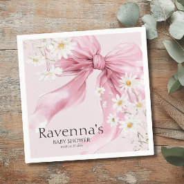 Roze Strikende Madeliefjes Bloemige Persoonlijke B Servet