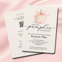 Roze Strikende Pompoen Meisje Baby Shower All In O