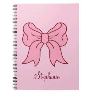 Roze Strikette Naam op Maat Schattig Meisjes Pre Notitieboek