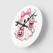 Roze Striking Geest Coquette Halloween Ronde Klok (Hoek)