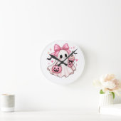 Roze Striking Geest Coquette Halloween Ronde Klok (Huis)